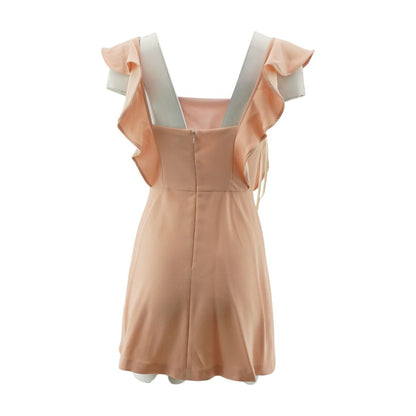 Peach Solid Mini Dress