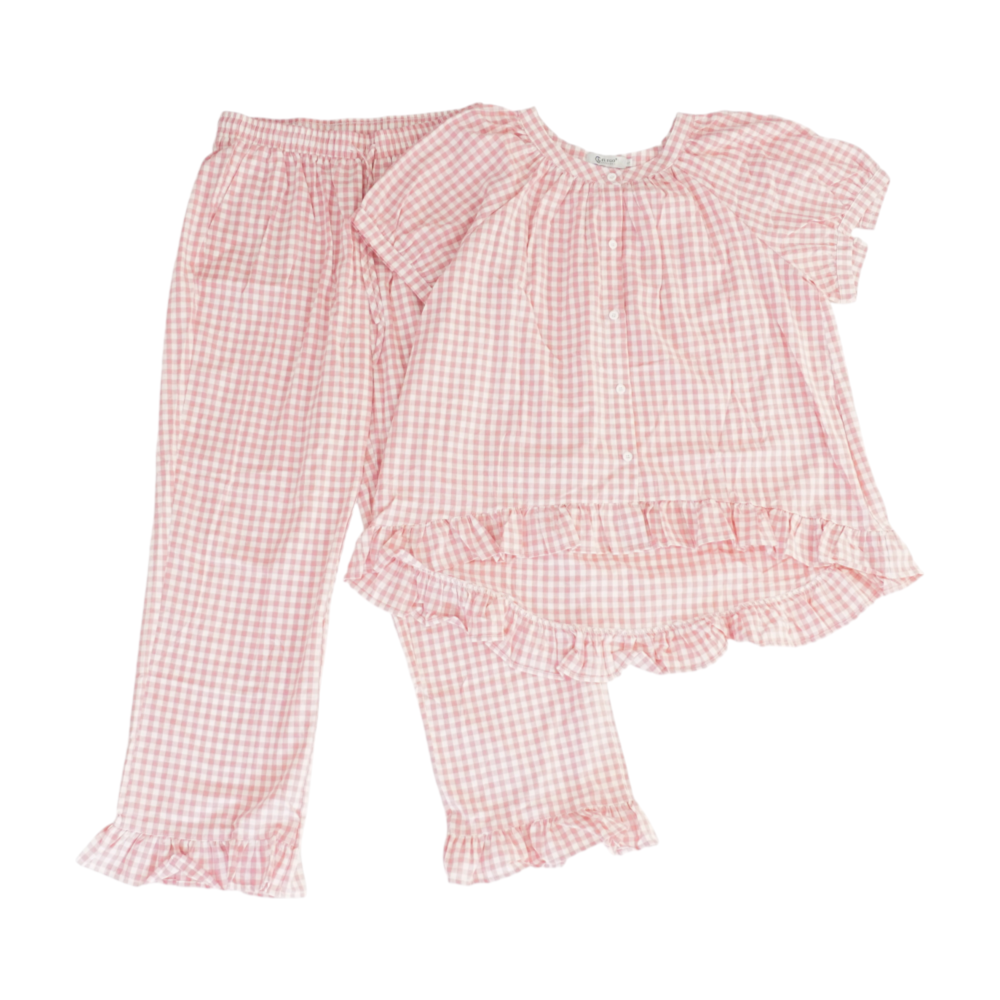 Pink Check Pajama Set