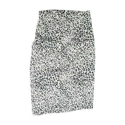 White Animal Print Midi Skirt