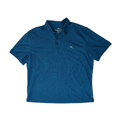 Blue Striped Short Sleeve Polo