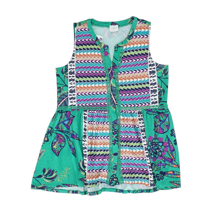 Green Graphic Blouse