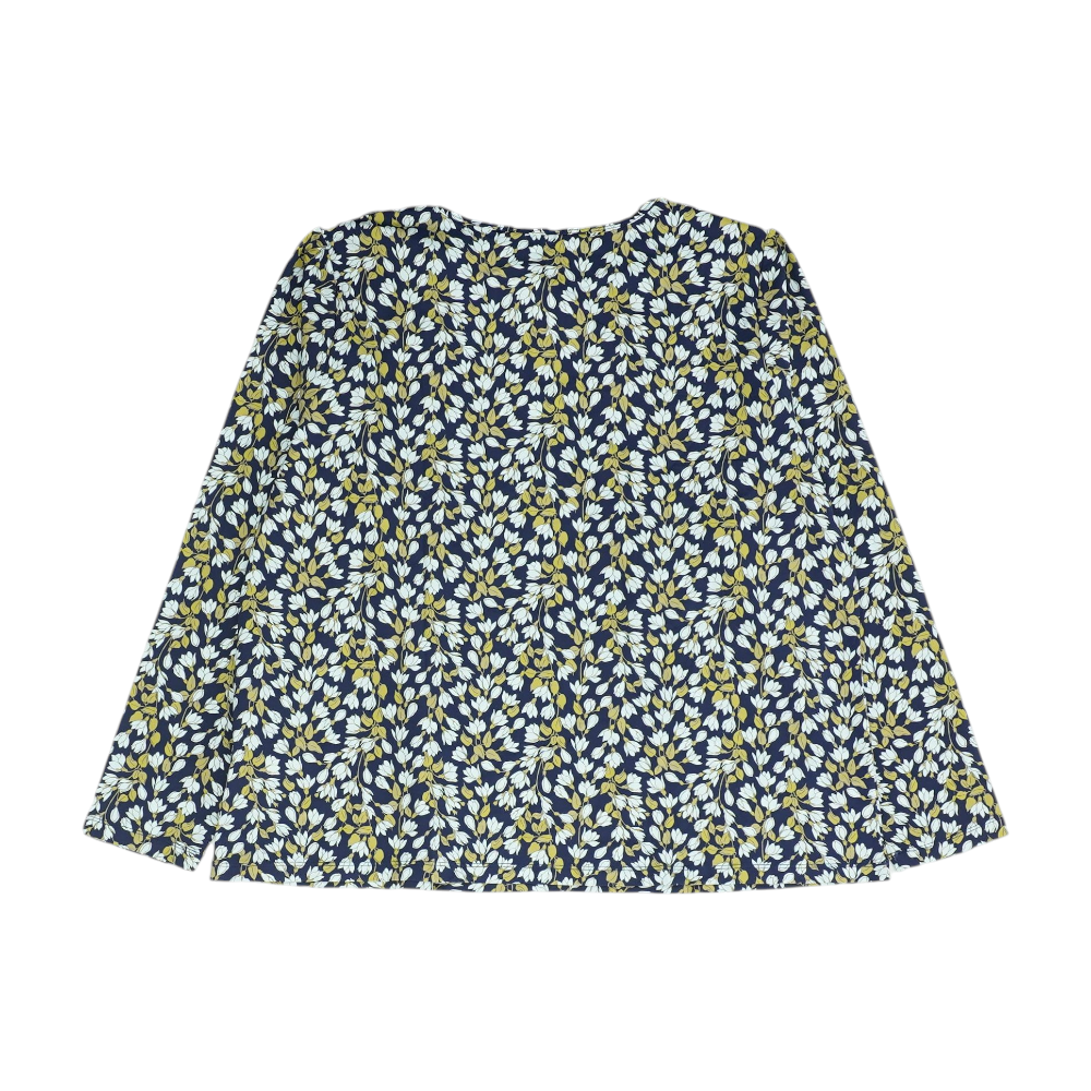 Navy Plus Size Floral Blouse