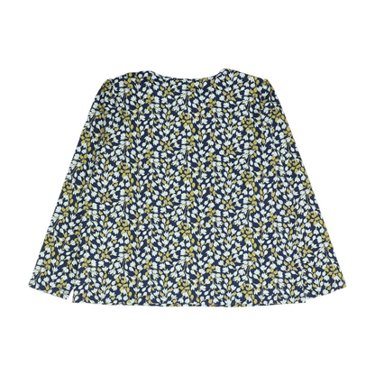 Navy Plus Size Floral Blouse
