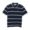 Navy Striped Short Sleeve Polo