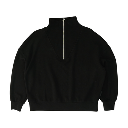 Black Solid 1/4 Zip Pullover