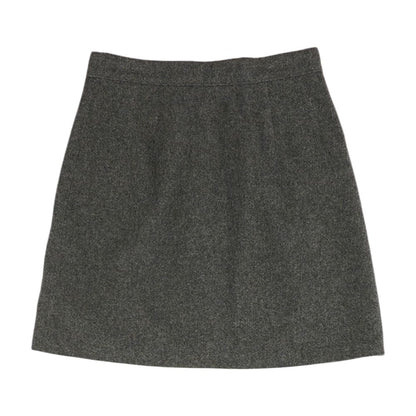 Gray Solid Mini Skirt