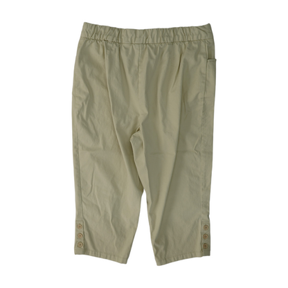 Khaki Solid Chino Capris