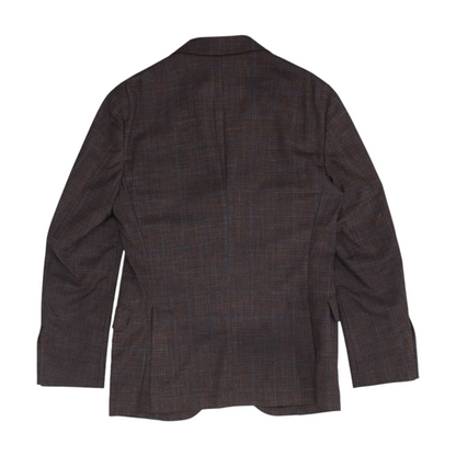 Burgundy Plaid Wool, Silk & Linen Sport Coat