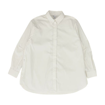 White Solid Long Sleeve Button Down