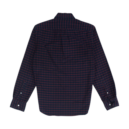 Navy Check Long Sleeve Button Down