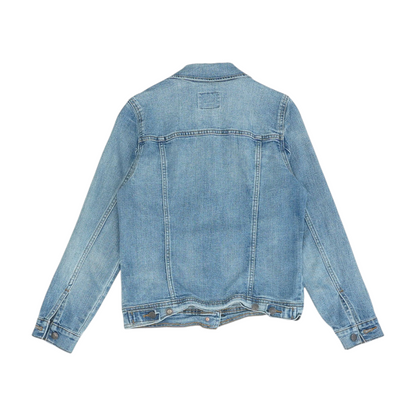 Blue Solid Denim Jacket