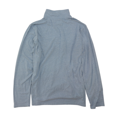 Blue Solid 1/4 Zip Pullover