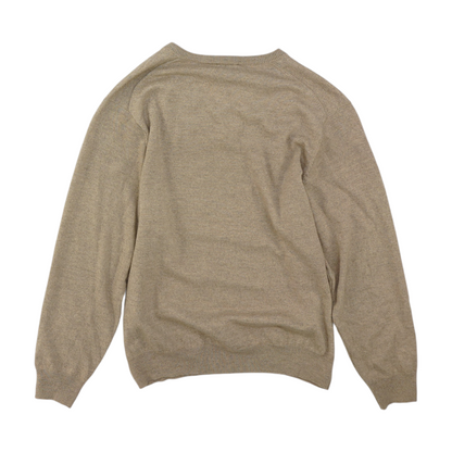 Tan Solid Pullover Sweater