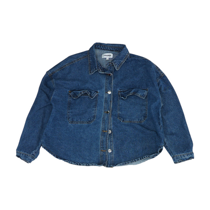 Blue Solid Denim Jacket