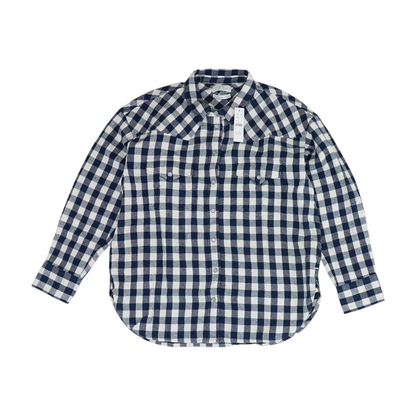 Navy Check Flannel Button Down