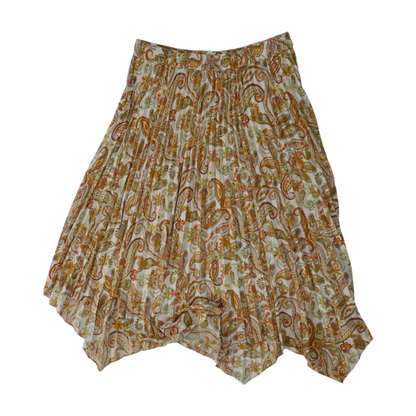 Beige Paisley Midi Skirt
