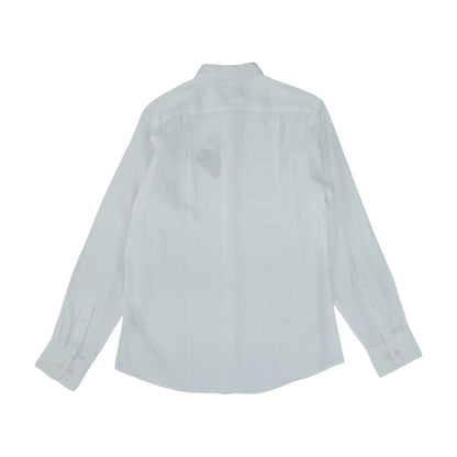 White Solid Long Sleeve Button Down