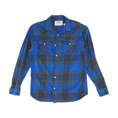 Blue Plaid Long Sleeve Button Down