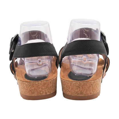 Black Wedged Sandals