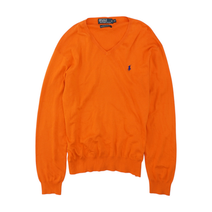 Orange Solid Pullover Sweater