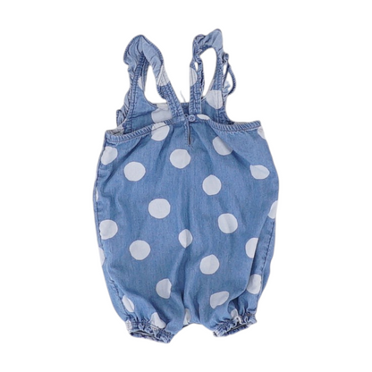 Blue Polka Dot Sleeveless One-Piece