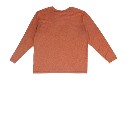 Orange Solid Henley T-Shirt