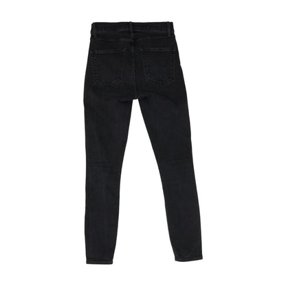 Black Solid Skinny Leg Jeans