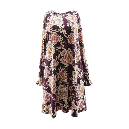Burgundy Floral Mini Dress
