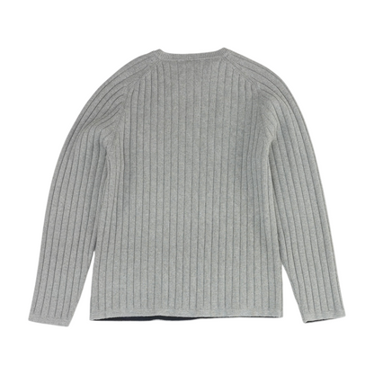 Gray Solid Pullover Sweater