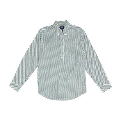 White Striped Long Sleeve Button Down