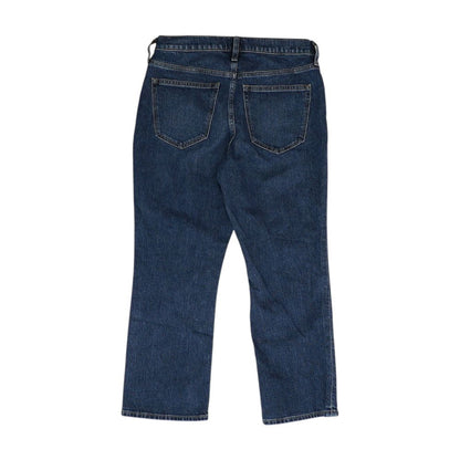 Blue Mid Rise Cropped Jeans