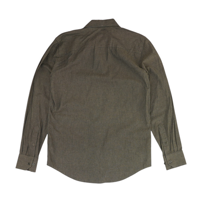 Gray Solid Long Sleeve Button Down