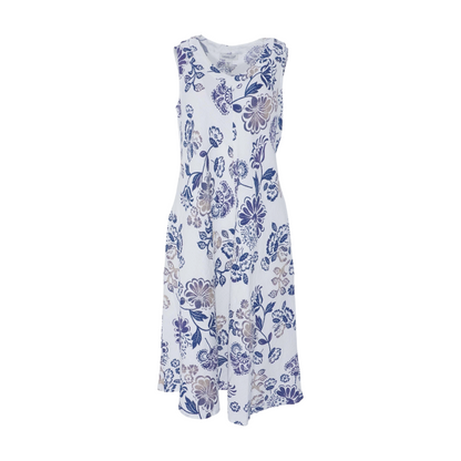 White Floral Midi Dress