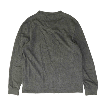 Gray Solid Henley T-Shirt