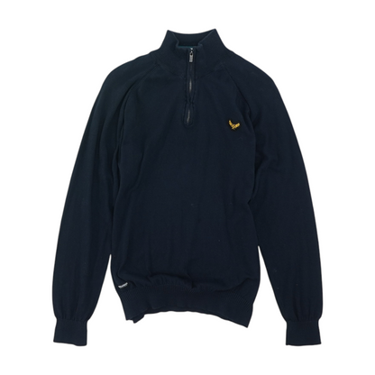 Navy Solid 1/4 Zip Sweater