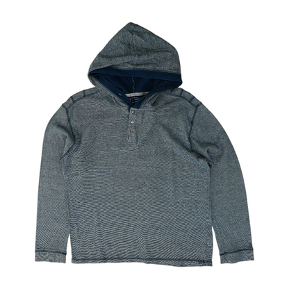 Blue Solid Hoodie Pullover