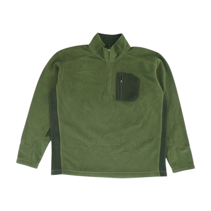 Green Solid 1/4 Zip Pullover