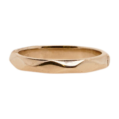 Facette Platinum Round Solitaire Diamond Wedding Band