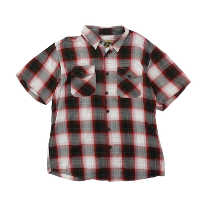 Red Plaid Short Sleeve Button Down