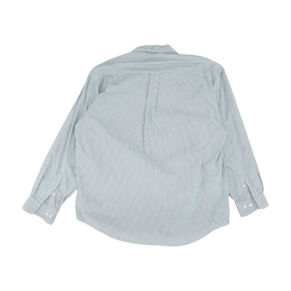 Green Striped Long Sleeve Button Down