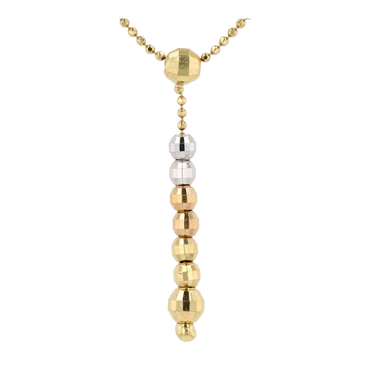 18K Tri-Tone Gold Lariat Necklace
