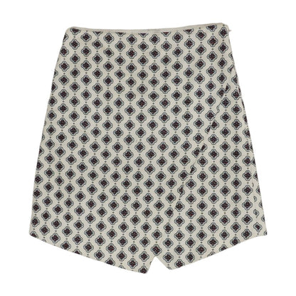White Geometric Mini Skirt