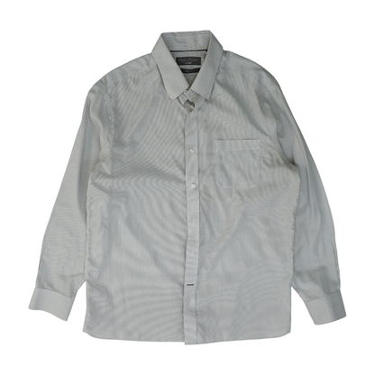 Gray Striped Long Sleeve Button Down