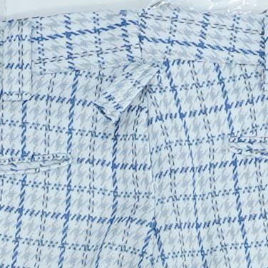 White Plaid Regular Pants