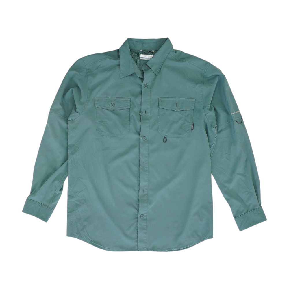 Green Solid Outdoor Button Down