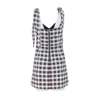 White Plaid Mini Dress