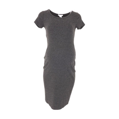 Gray Maternity Midi Dress