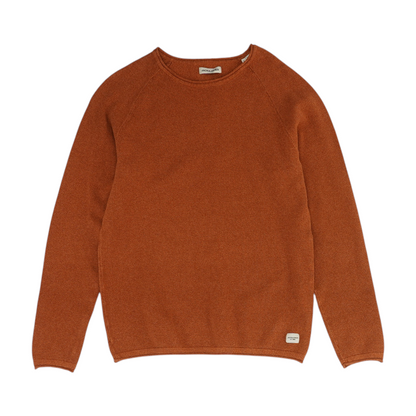 Rust Solid Pullover Sweater