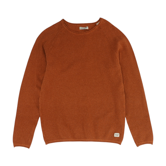 Rust Solid Pullover Sweater