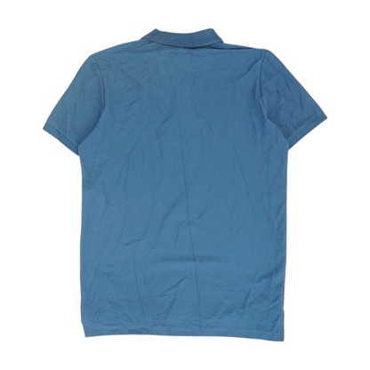 Blue Solid Short Sleeve Polo